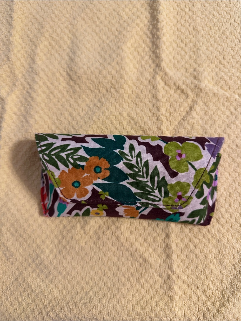 Vera Bradley Floral Canvas Eyeglass Case Green, Orange, Teal & Purple